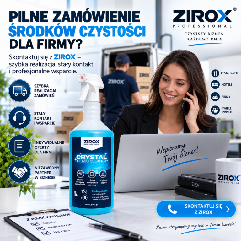 ZIROX – profesjonalne środki czystości dla firm, szybkie zamówienia i wsparcie